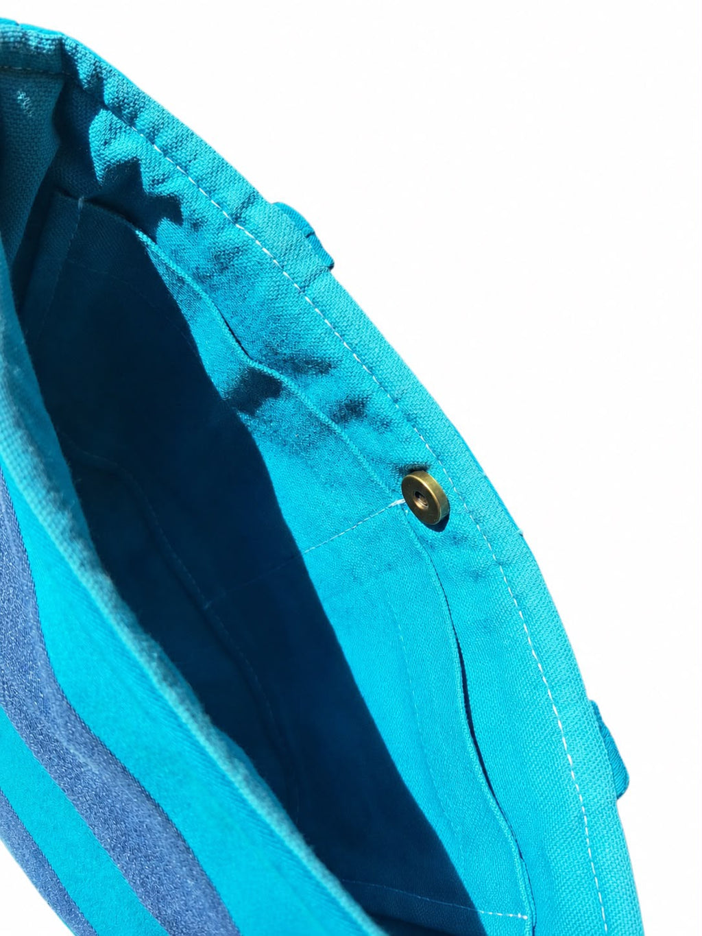 Petit sac ligné bleu et turquoise